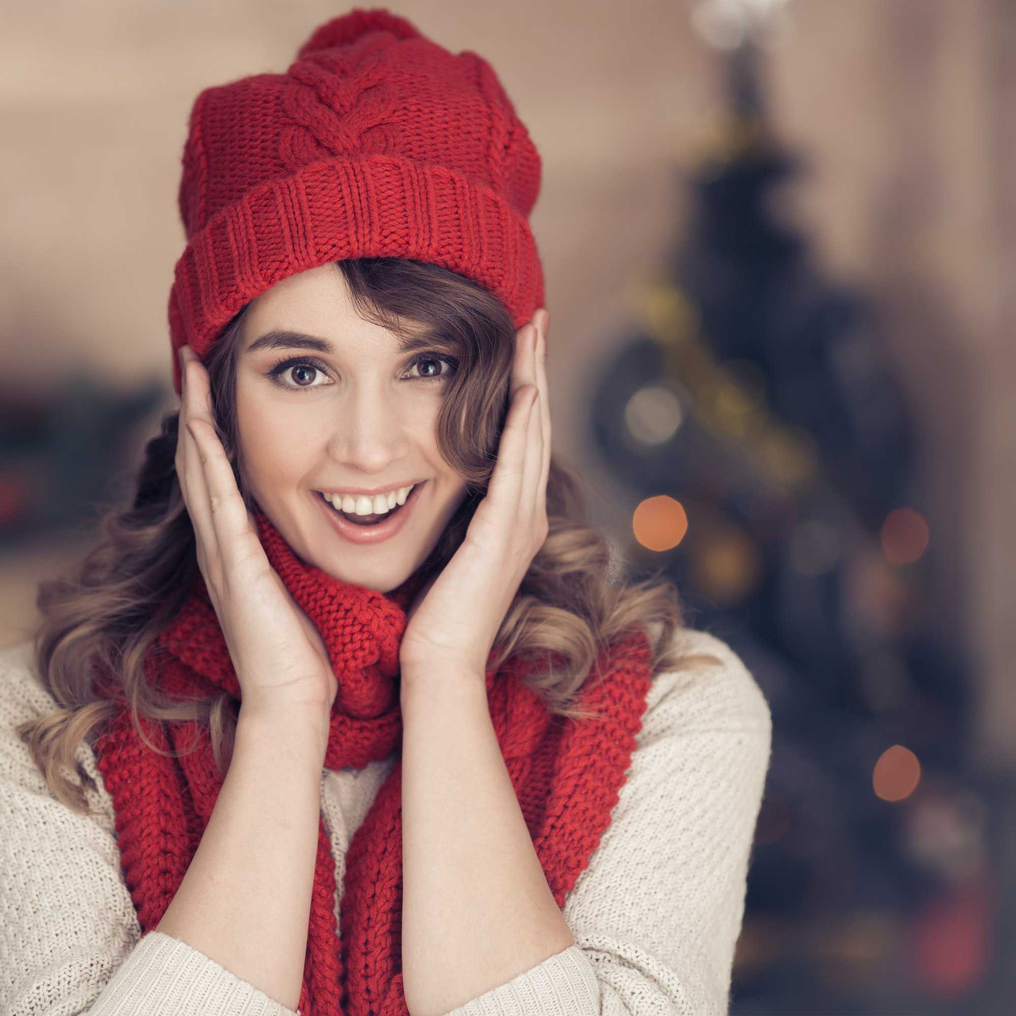 lovely happy woman merry christmas